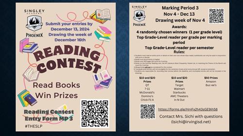 3rd 6 weeks reading contest flyer